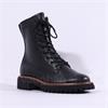 Paul Green Laced Military Ankle Boot - Black Leather